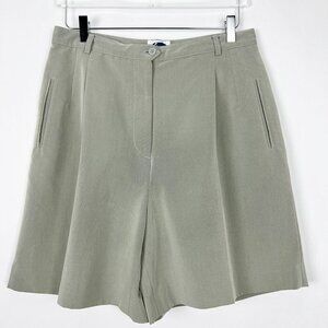 Haley Golf Shorts Women's Size 12 Grey Pleated Front Bermudas Preppy Casual